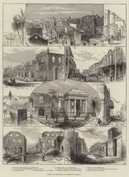 Ruinen des Feuers in Kingston, Jamaika